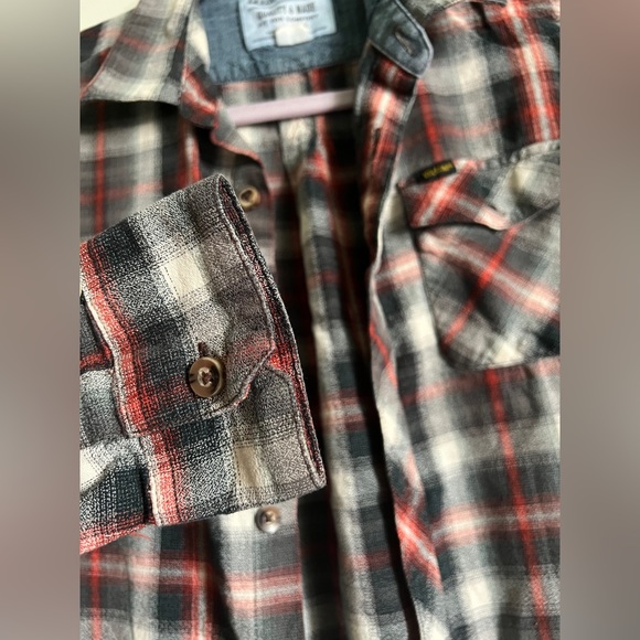 Volcom work wear plaid shirt kids size large - Picture 4 of 7